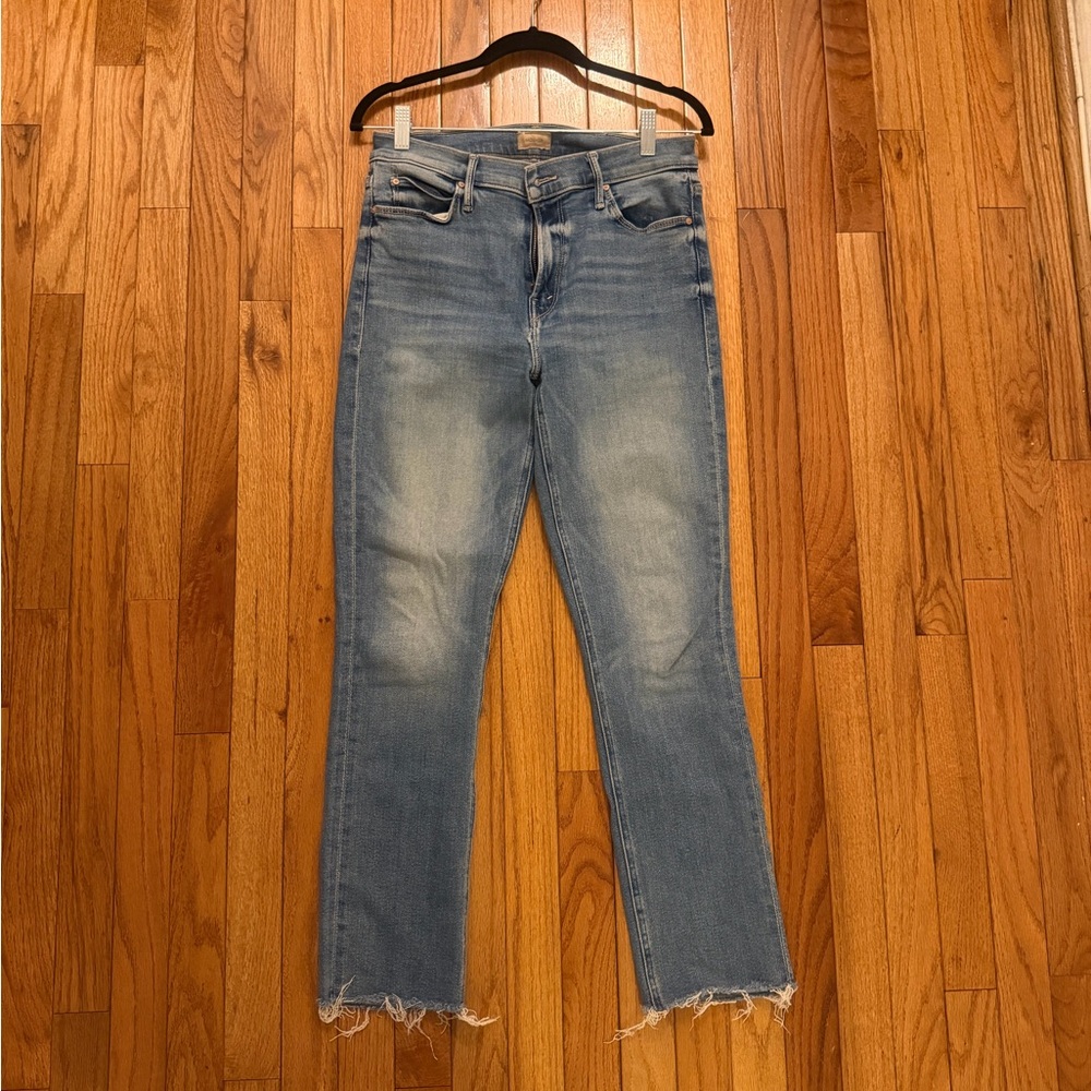 MOTHER Mid Rise Dazzler Ankle Fray